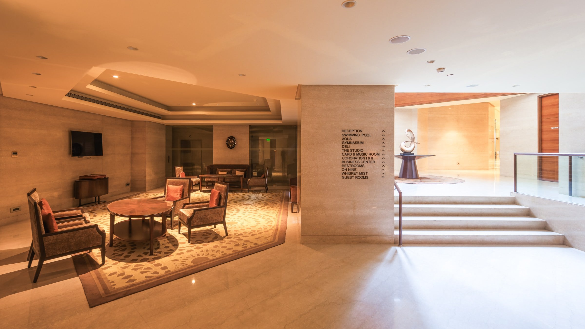 Club lounge and directory