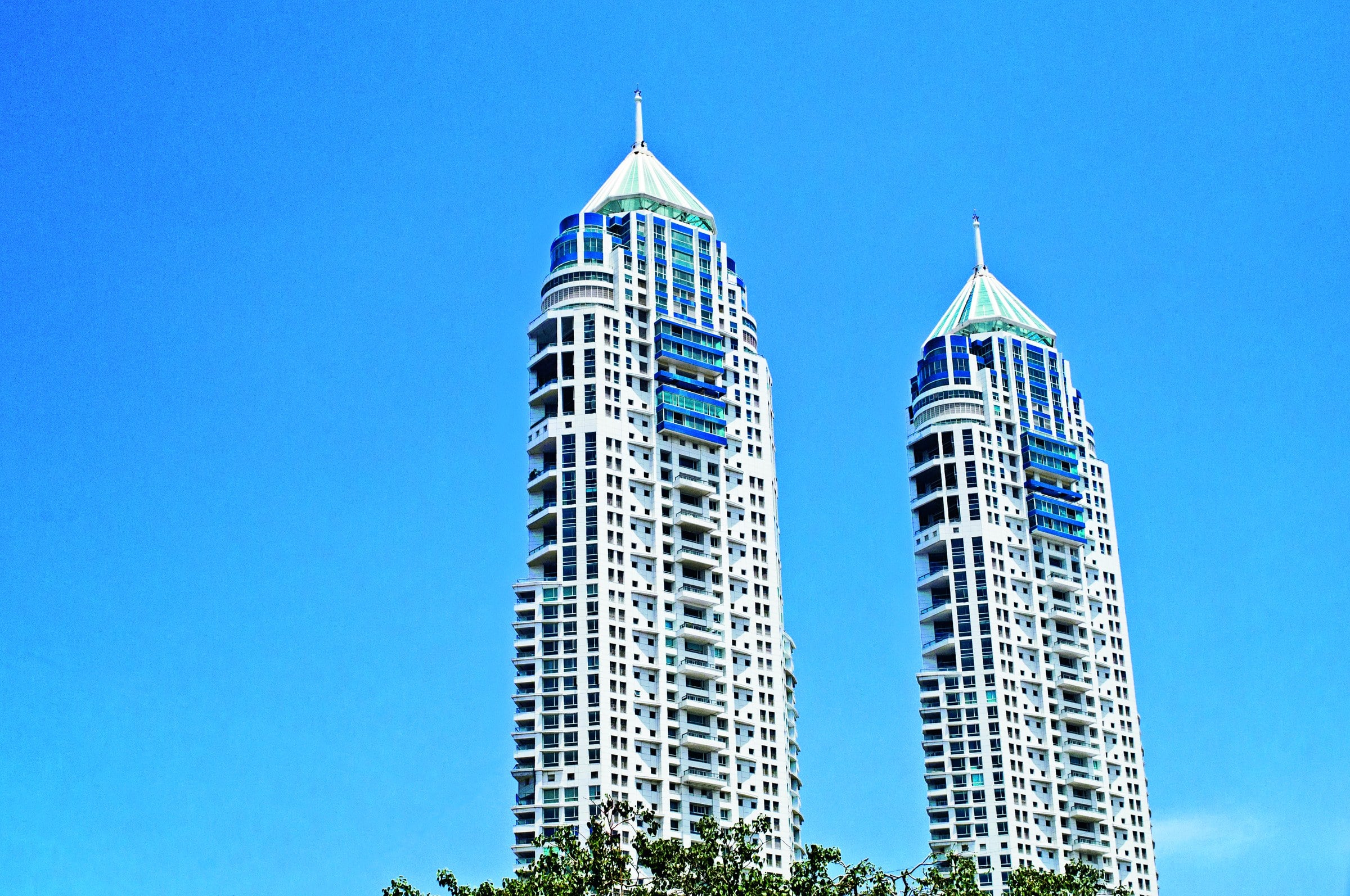The Imperial Towers against a clear sky
