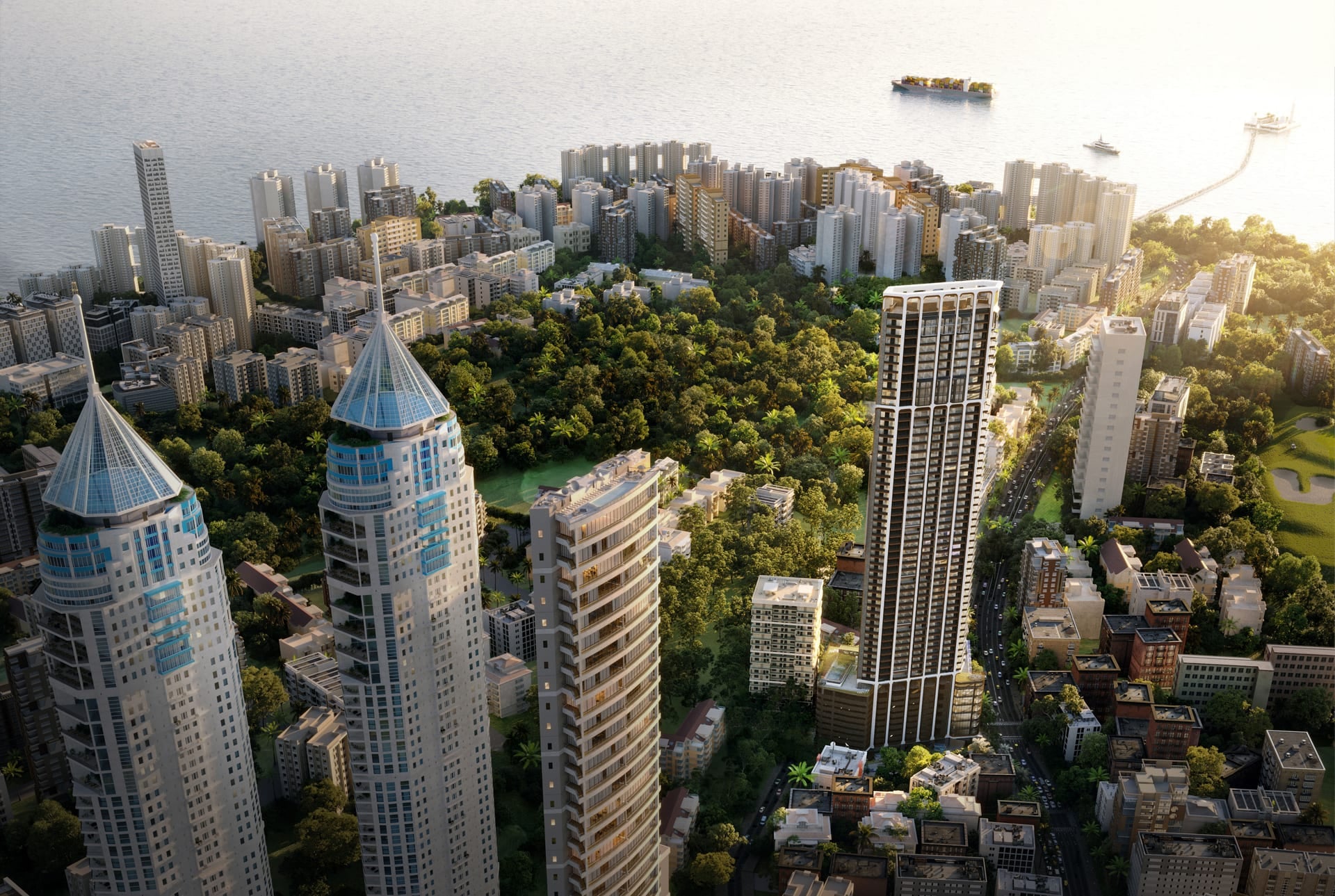 Artist's impression of the Imperial towers rising over Tardeo, South Mumbai