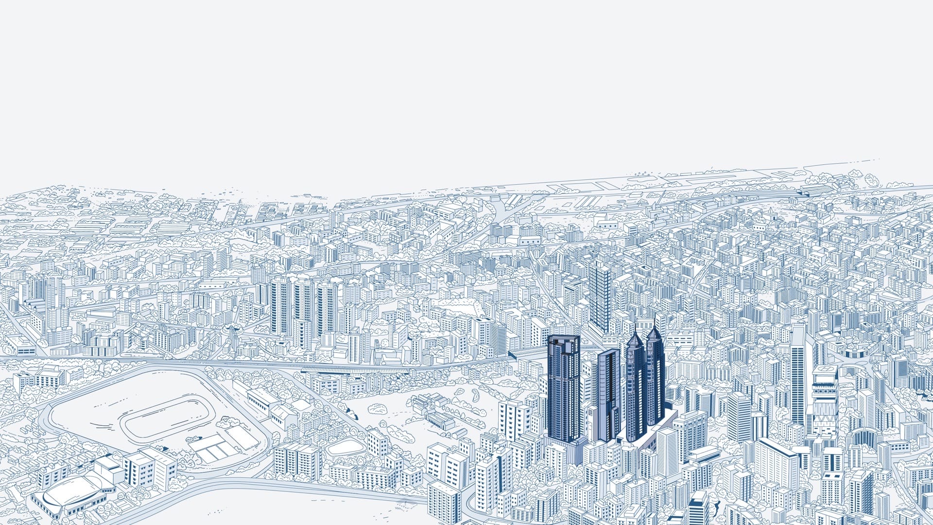 SD Corp cityscape illustration — Changing Lives, Changing Landscapes